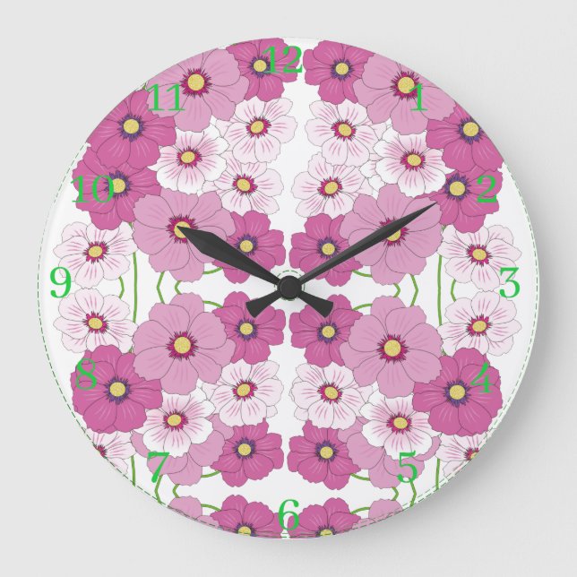 Reloj de pared de acrílico floral (Anverso)