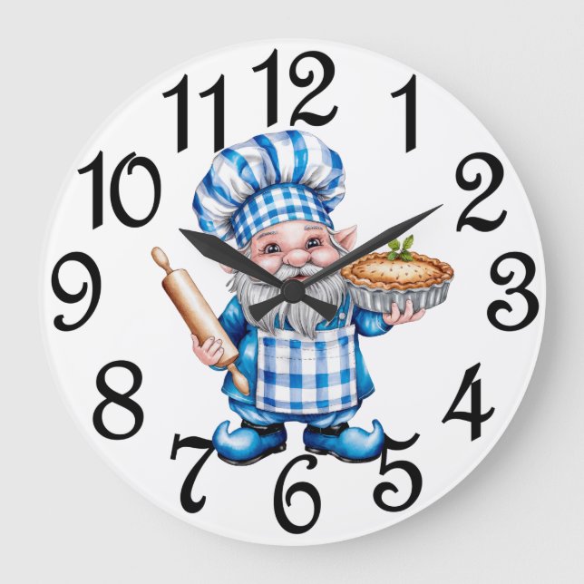 Reloj de pared de acrílico Gnome de cocina (Anverso)