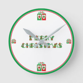 Reloj de pared de acrílico grande Feliz Navidad