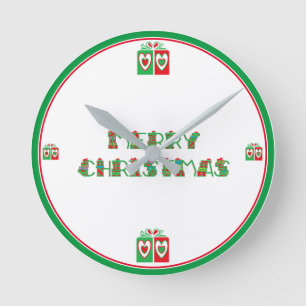 Reloj de pared de acrílico grande Feliz Navidad