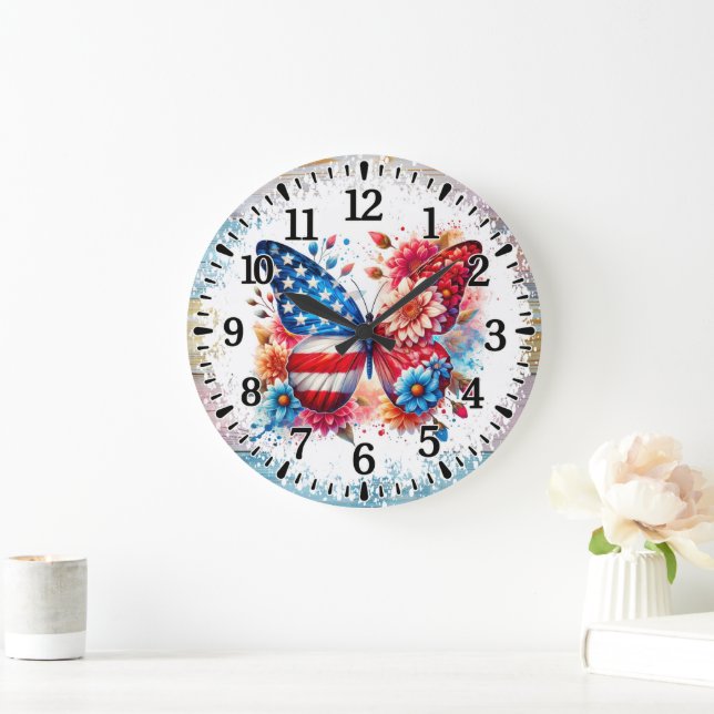 Reloj de pared de acrílico mariposa (Hogar)