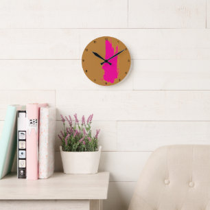 Reloj de pared de acrílico marrón dorado