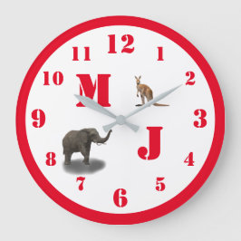 Reloj de pared de acrílico monograma de animales l