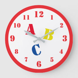 Reloj de pared de acrílico para guardería ABC