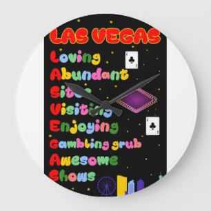 Reloj de pared de acrónimo de Las Vegas