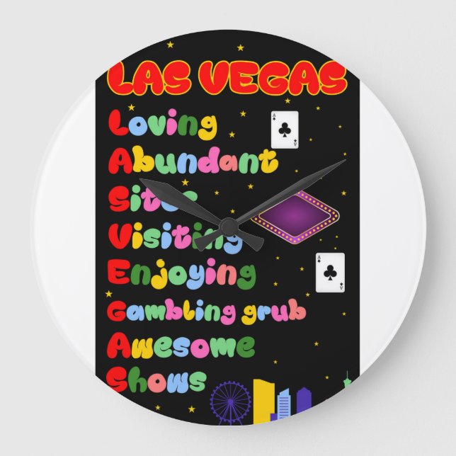Reloj de pared de acrónimo de Las Vegas (Anverso)