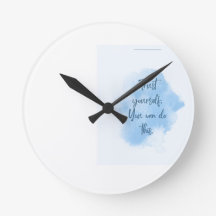 Reloj de pared de acuarela azul minimalista Reloj