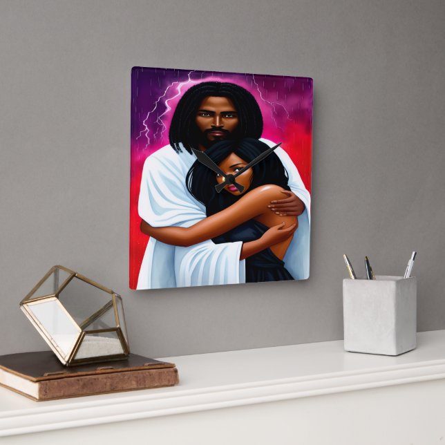 Reloj de pared de acuarela cristiana "cubierto" (Oficina)