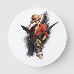 Reloj de pared de acuarela de aventura de sombrero