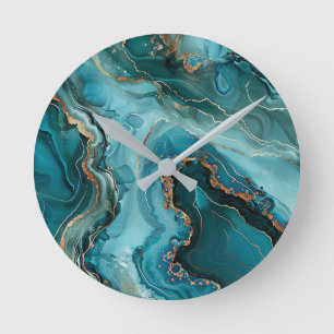 Reloj de pared de ágata verde azulado