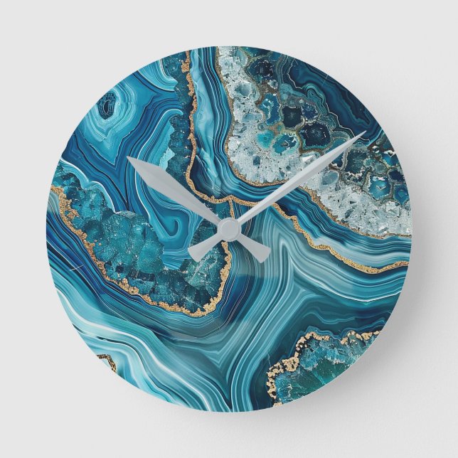 Reloj de pared de ágata verde azulado (Anverso)
