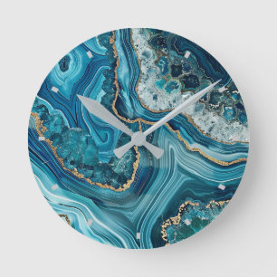 Reloj de pared de ágata verde azulado