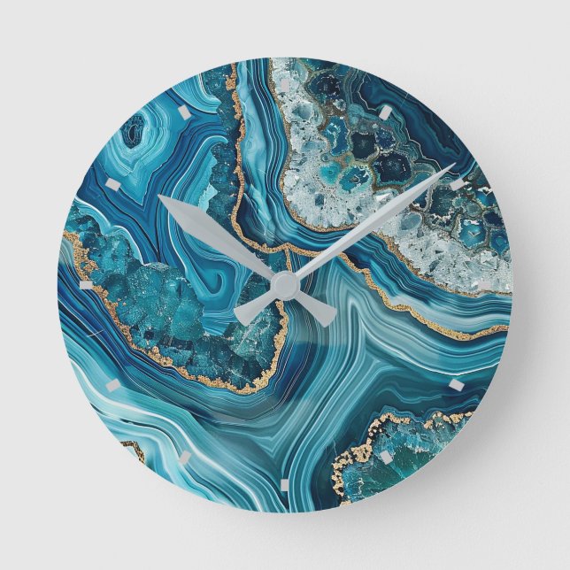 Reloj de pared de ágata verde azulado (Anverso)