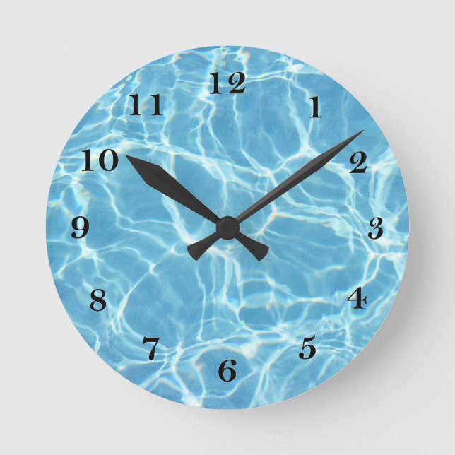 Reloj de pared de agua de la piscina (Anverso)