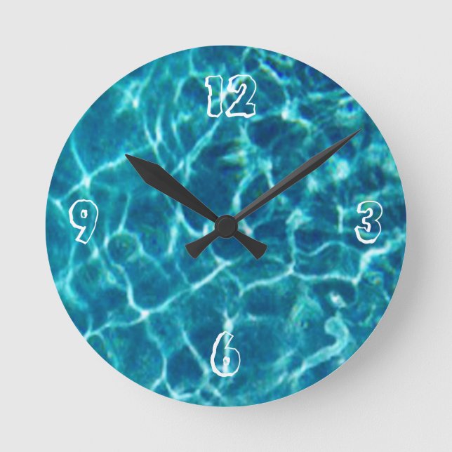 Reloj de pared de agua de la piscina (Anverso)