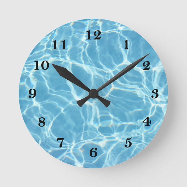 Reloj de pared de agua de la piscina (Anverso)