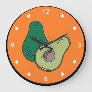 Reloj de pared de aguacate en lona