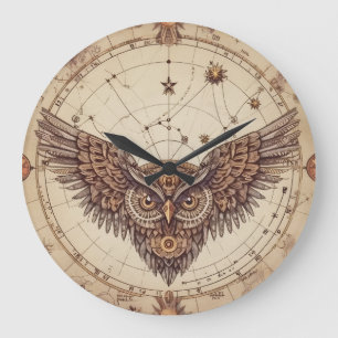 Reloj de pared de alas de búho Steampunk   Mecanic