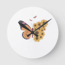 Reloj de Pared de Alas de Girasol – Mariposa Natur