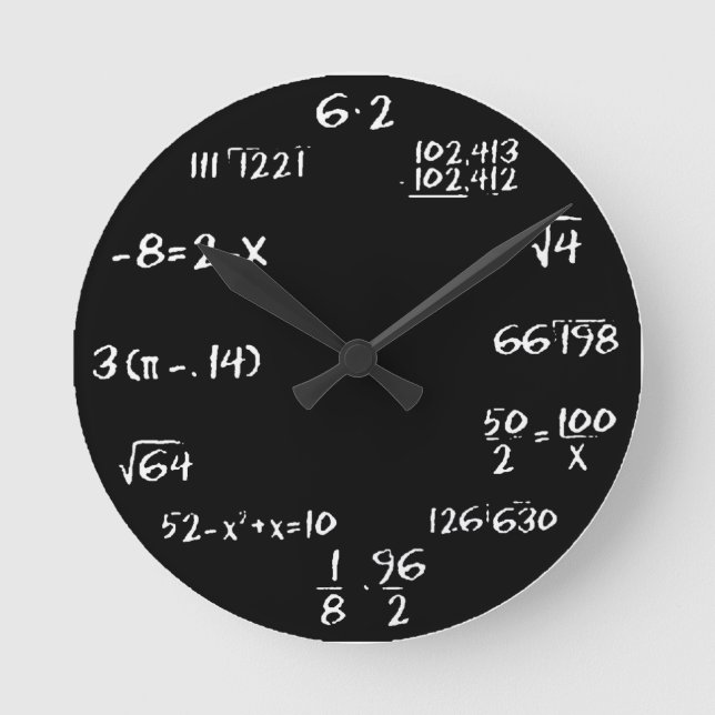 Reloj de pared de álgebra - NEGRO (Anverso)