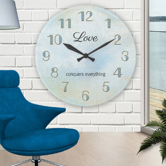 Reloj de pared de amor de playa artística de Seafo