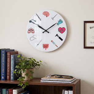 Reloj de pared de anatomía de atención médica para