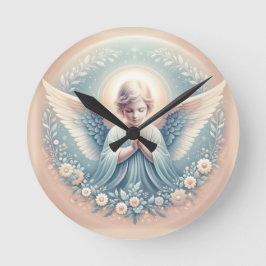 Reloj de pared de ángel, 20,3 cm Acrílico redondo