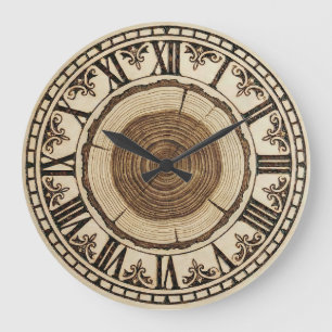 Reloj de pared de anillos de árbol