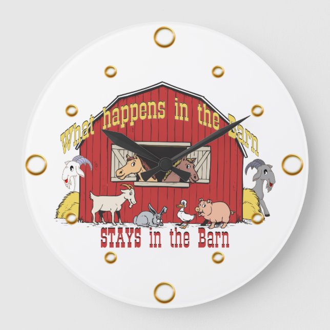 Reloj de pared de animales de granero (Anverso)