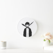 Reloj de pared de anime minimalista de niño