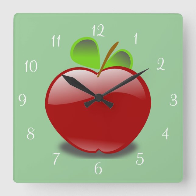 Reloj de pared de Apple rojo (Anverso)