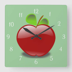 Reloj de pared de Apple rojo