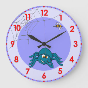 Reloj de pared de araña para niños divertidos