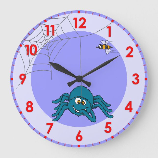 Reloj de pared de araña para niños divertidos (Anverso)