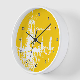 Reloj de pared de araña personalizado amarillo mos
