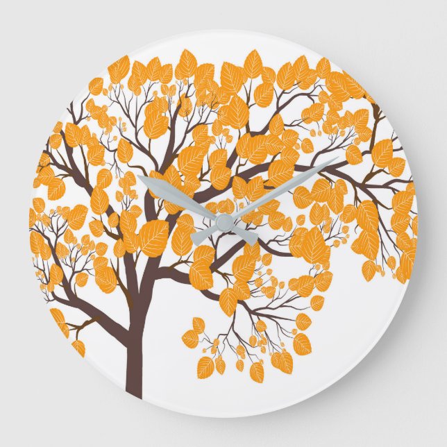 Reloj de pared de árbol de oro de otoño (Anverso)