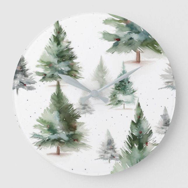 Reloj de pared de árbol de pino escandinavo (Anverso)