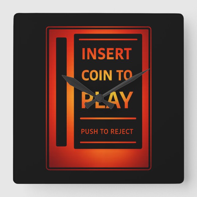 Reloj de pared de arcade clásico de monedas | Deco (Anverso)