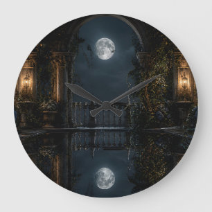 Reloj de pared de arco de luna llena