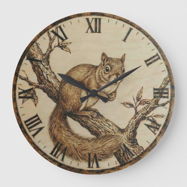 Reloj de pared de ardilla - Encanto acogedor del b (Anverso)