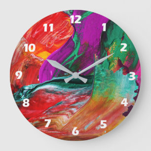 Reloj de pared de arte abstracto Color Burst
