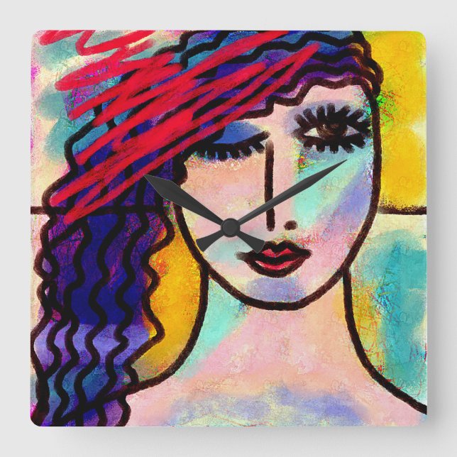 Reloj de pared de arte abstracto original (Anverso)