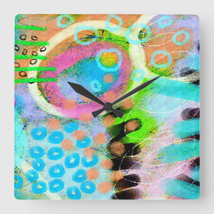 Reloj de pared de arte abstracto único