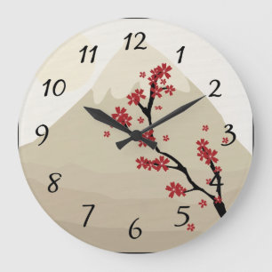 Reloj de pared de arte asiático