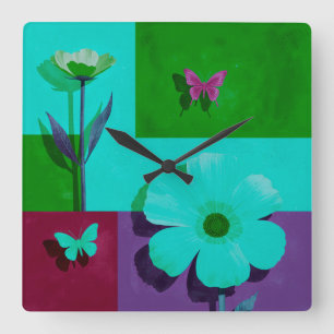 Reloj de pared de arte colorido