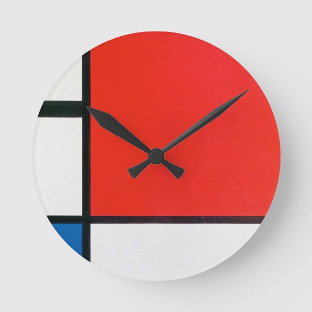 Reloj de pared de arte colorido, Mondrian de Pieta (Anverso)