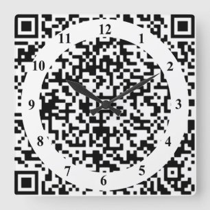 Reloj de pared de arte con código QR - Moderno
