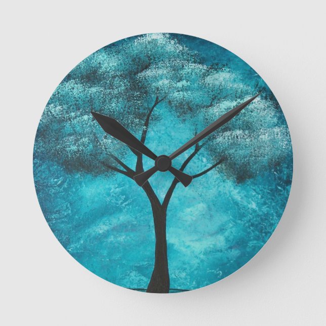 Reloj de pared de arte de árbol abstracto (Anverso)