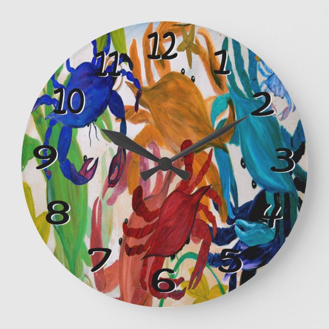 reloj de pared de arte de cangrejo fiesta (Anverso)