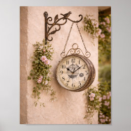 Reloj de pared de arte de estilo campestre francés